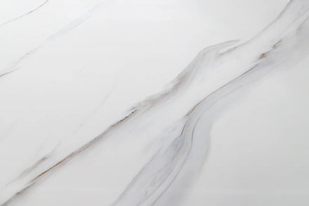 Coffee table ART LIVING 130cm ceramic white marble top w/ champagne golden frame