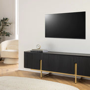 TV-szekrény GATSBY 160 cm retró stílusú mangófa arany