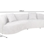 Kanapé ATELIER 230 cm háromszemélyes buklé szürke