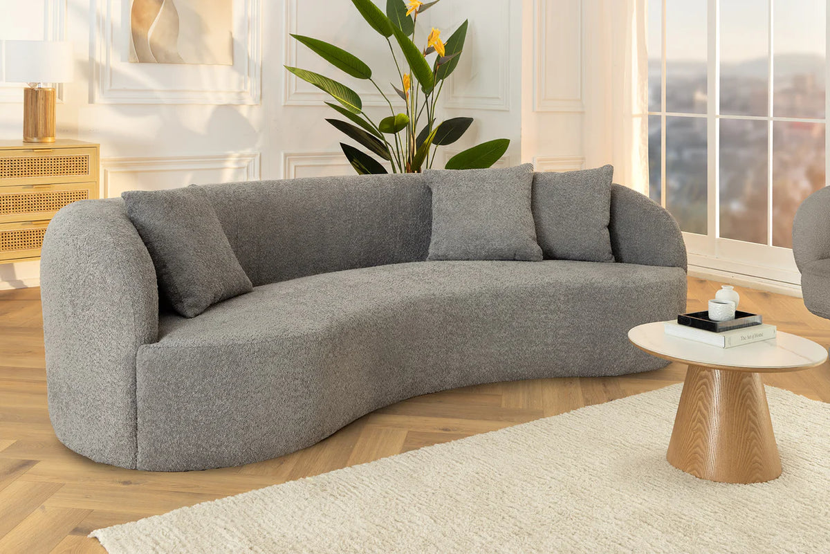 Kanapé ATELIER 230 cm háromszemélyes buklé szürke