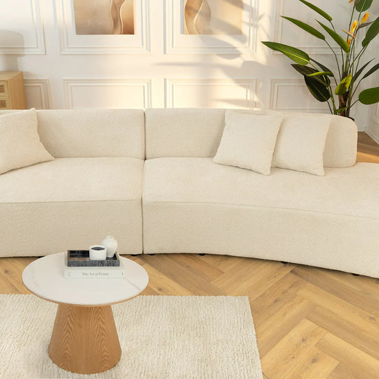 Kanapé ATELIER L 330 cm háromszemélyes XXL buklé bézs