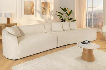 Kanapé ATELIER L 330 cm háromszemélyes XXL buklé bézs