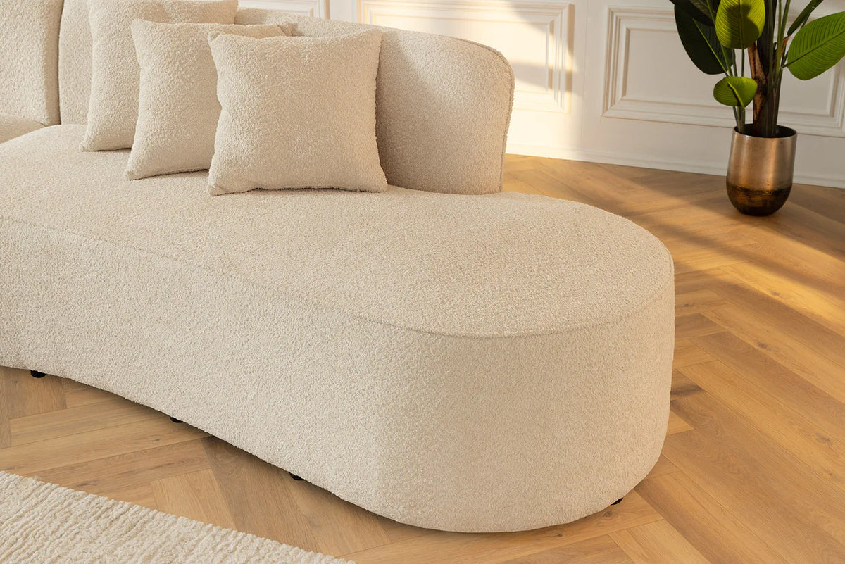 Kanapé ATELIER L 330 cm háromszemélyes XXL buklé bézs