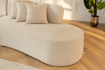 Kanapé ATELIER L 330 cm háromszemélyes XXL buklé bézs