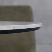 Étkezőasztal ATELIER 120 cm kerek szürke kőhatású fekete fémlábakkal