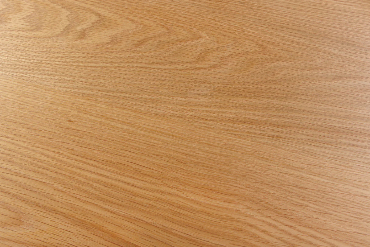 ATELIER dining table, 120cm round, natural oak wood look with black metal legs