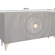 GOLDEN SUNSET 140 cm 3D mango wood sideboard black