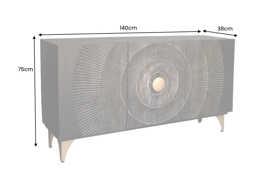 GOLDEN SUNSET 140 cm 3D mango wood sideboard black