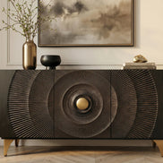 GOLDEN SUNSET 140 cm 3D mango wood sideboard black