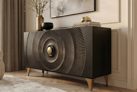 GOLDEN SUNSET 140 cm 3D mango wood sideboard black