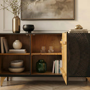 GOLDEN SUNSET 140 cm 3D mango wood sideboard black