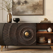 GOLDEN SUNSET 140 cm 3D mango wood sideboard black