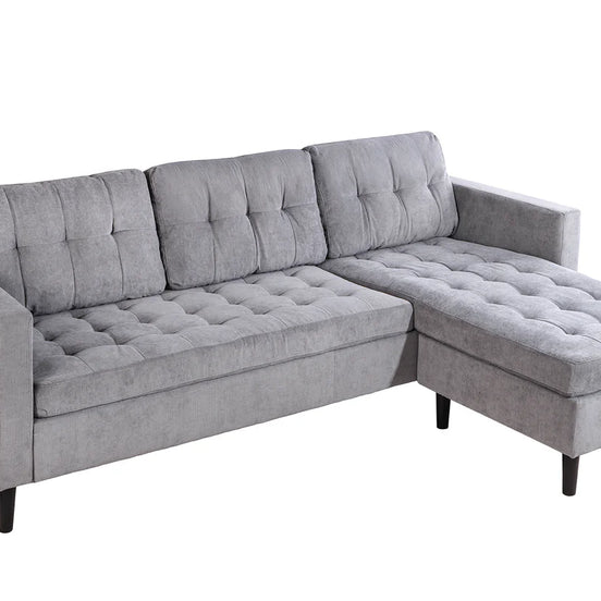 Sarokkanapé STOCKHOLM 220 cm 3 személyes kordszürke bársony