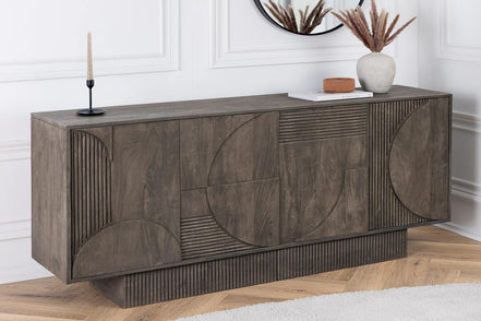 Tálalószekrény ART DECO 170 cm 3D mangófa szürke