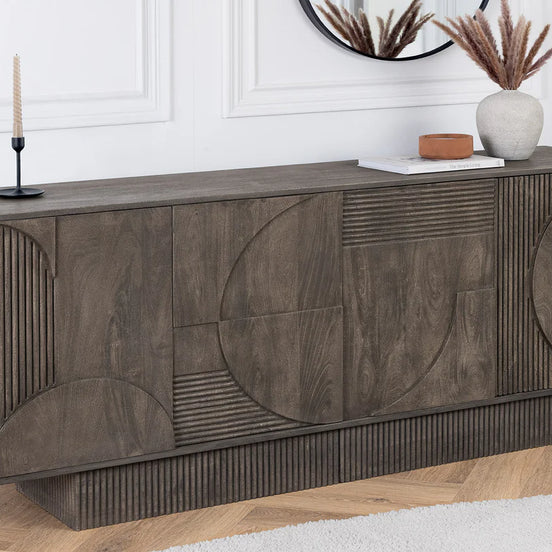 Tálalószekrény ART DECO 170 cm 3D mangófa szürke