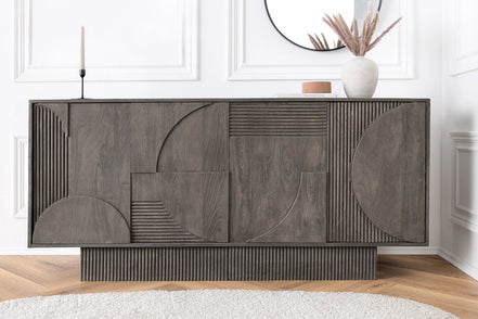 Tálalószekrény ART DECO 170 cm 3D mangófa szürke