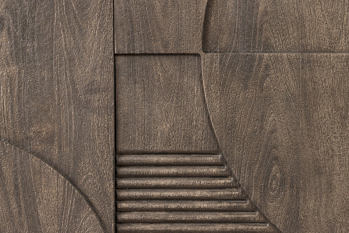 Tálalószekrény ART DECO 170 cm 3D mangófa szürke