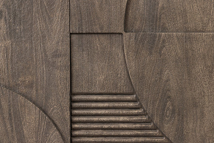 Tálalószekrény ART DECO 170 cm 3D mangófa szürke