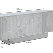 Tálalószekrény ART DECO 170 cm 3D mangófa szürke
