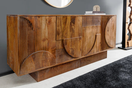 Tálalószekrény ART DECO 170 cm 3D mangófa barna