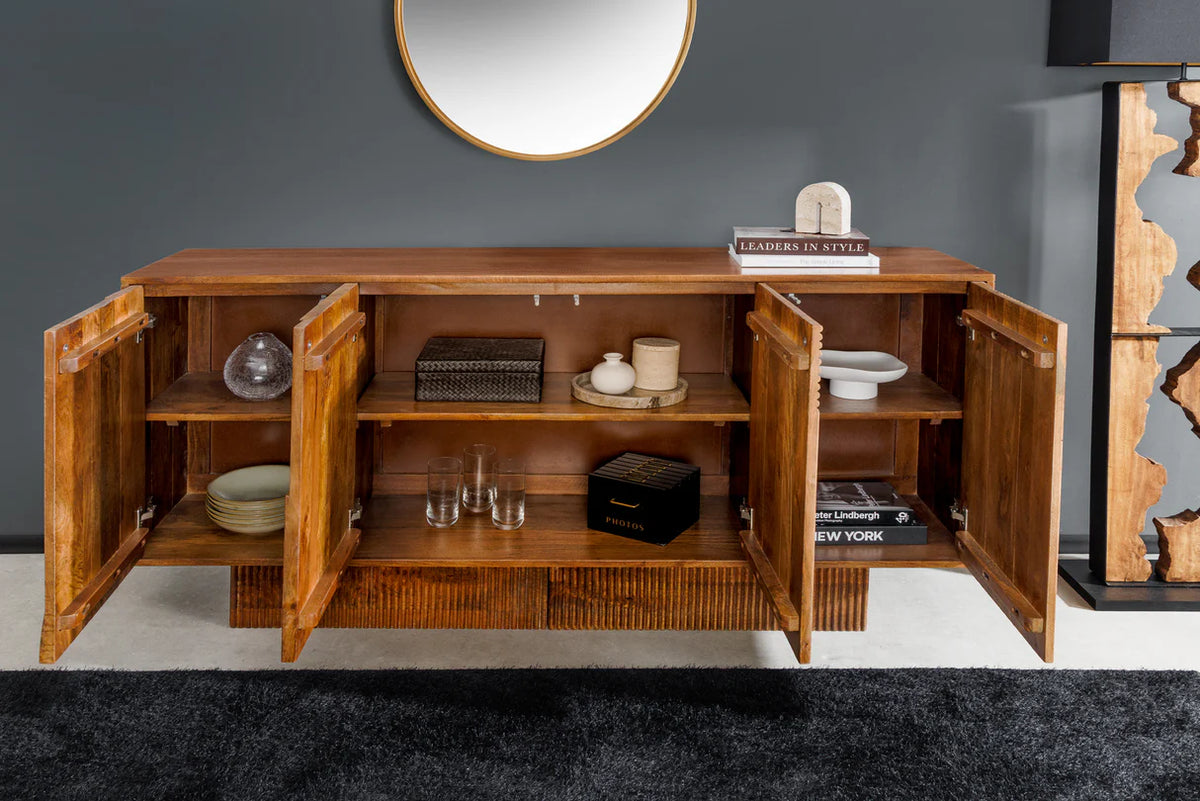 Tálalószekrény ART DECO 170 cm 3D mangófa barna