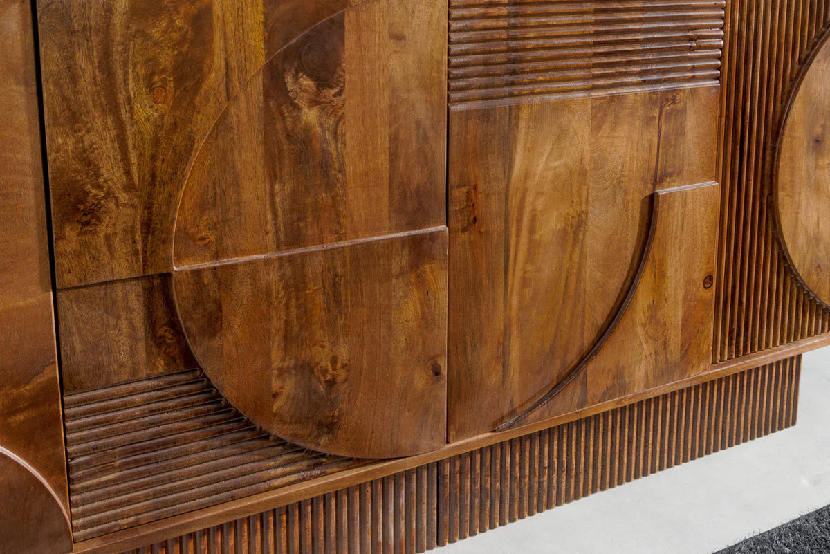 Tálalószekrény ART DECO 170 cm 3D mangófa barna