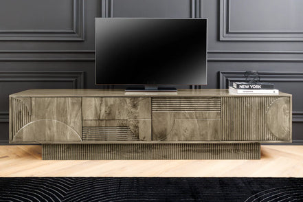 ART DECO TV Stand 200cm 3D mango wood grey