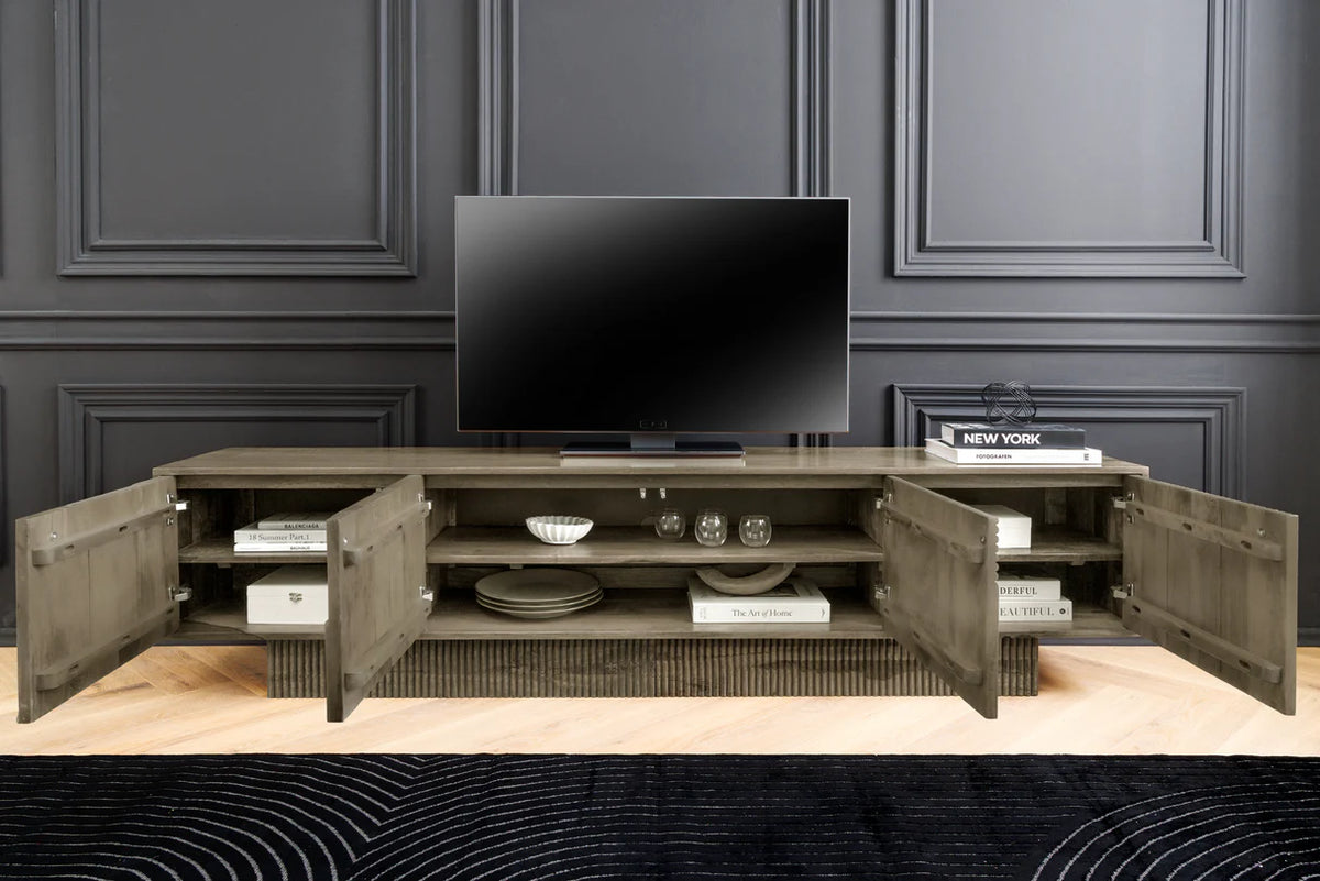ART DECO TV Stand 200cm 3D mango wood grey