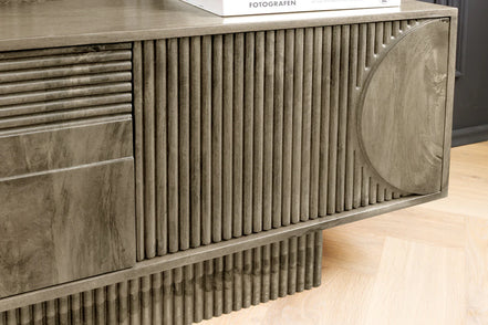 ART DECO TV Stand 200cm 3D mango wood grey