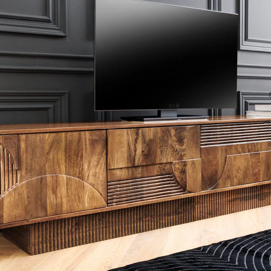 TV-szekrény ART DECO 200 cm 3D mangófa barna