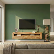 IRON CRAFT TV unit 160 cm wall-mounted mango wood natural