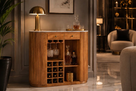 TRES CHIC bar table 120 cm mango wood natural with white marble top