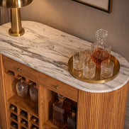 TRES CHIC bar table 120 cm mango wood natural with white marble top