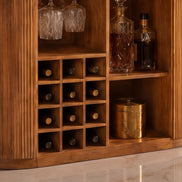 TRES CHIC bar table 120 cm mango wood natural with white marble top