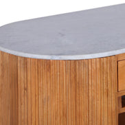 TRES CHIC bar table 120 cm mango wood natural with white marble top