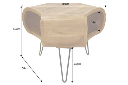 Dohányzóasztal ORGANIC LIVING 70 cm akácfa barna mézszínű felület