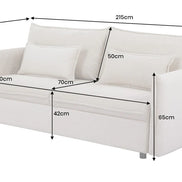 APARTMENT sofa bed 215 cm 3-seater corduroy beige