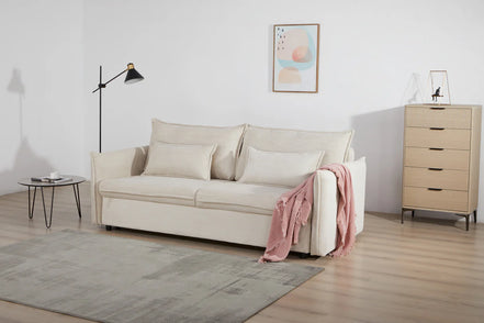 APARTMENT sofa bed 215 cm 3-seater corduroy beige