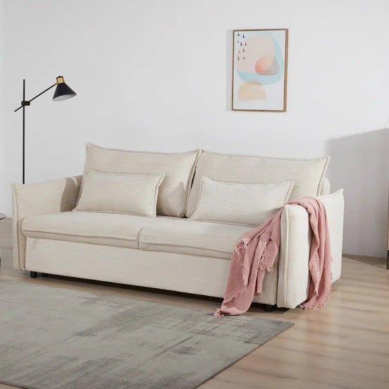 APARTMENT sofa bed 215 cm 3-seater corduroy beige