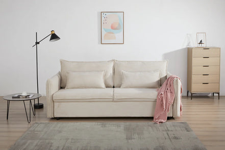 APARTMENT sofa bed 215 cm 3-seater corduroy beige
