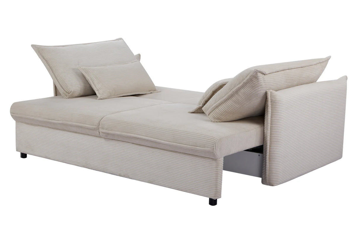 APARTMENT sofa bed 215 cm 3-seater corduroy beige