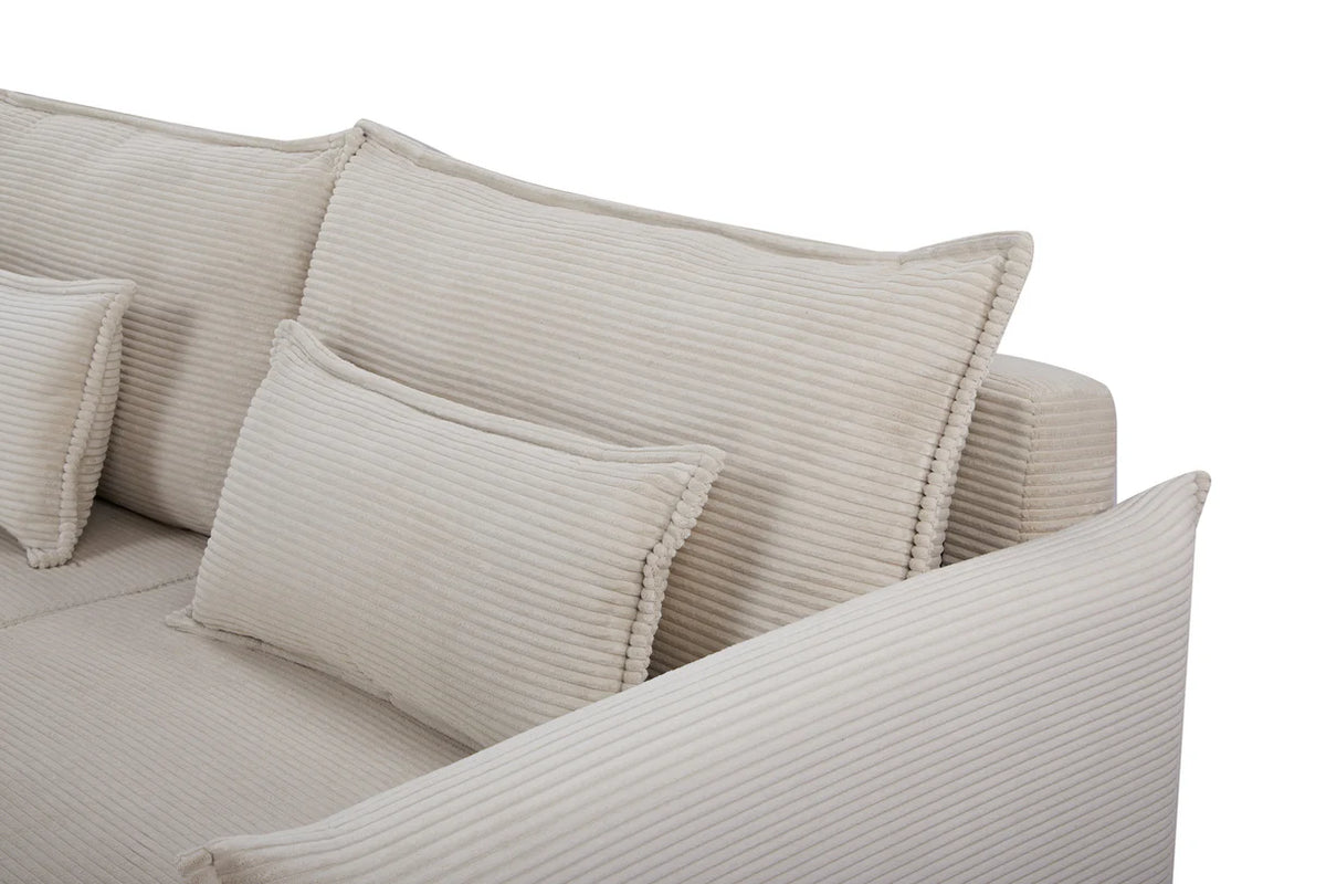 APARTMENT sofa bed 215 cm 3-seater corduroy beige