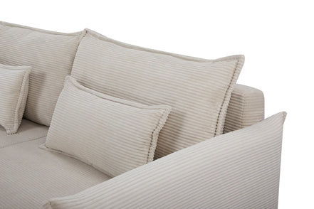 APARTMENT sofa bed 215 cm 3-seater corduroy beige