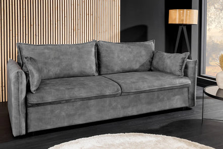 Kanapéágy APARTMENT 215 cm 3 személyes szürke bársony