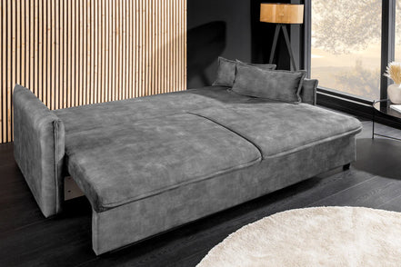 Kanapéágy APARTMENT 215 cm 3 személyes szürke bársony