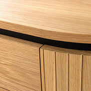Coffee table ATELIER 120cm natural oak wood look w/ black legs