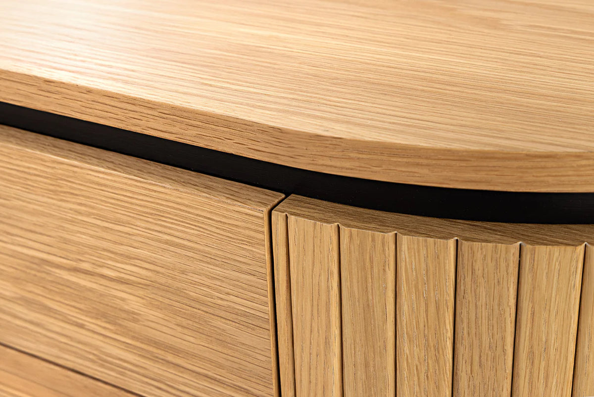 Coffee table ATELIER 120cm natural oak wood look w/ black legs