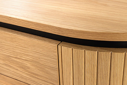Coffee table ATELIER 120cm natural oak wood look w/ black legs
