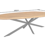 Dining table ORGANIC ARTWORK 240cm acacia wood brown