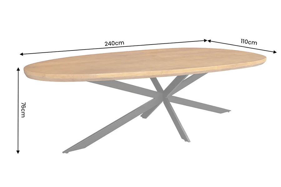 Dining table ORGANIC ARTWORK 240cm acacia wood brown